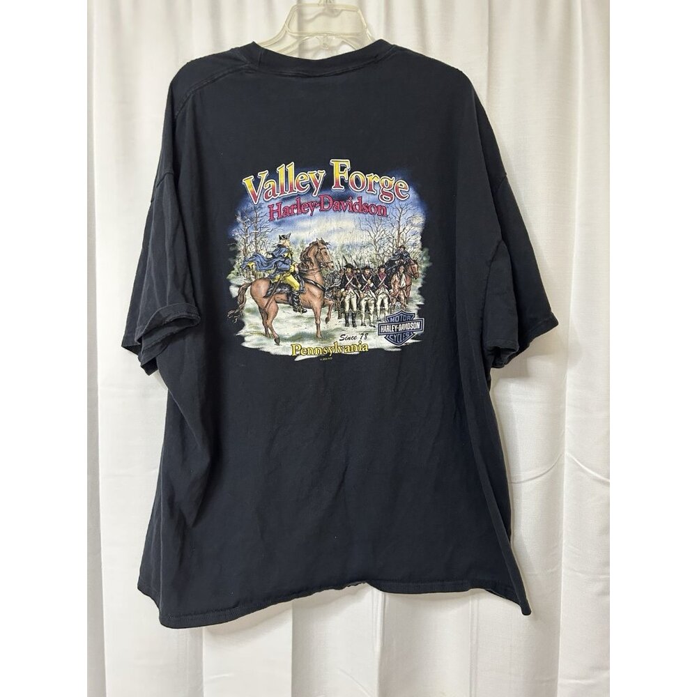 Vintage Y2K Harley Davidson Motorcycles Valley Forge Biker T-shirt 3XL Black - Picture 4 of 5